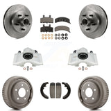 Front Rear Brake Caliper Rotors Drums Ceramic Pads Kit (8Pc) For GMC Yukon C1500