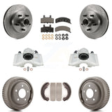 Front Rear Disc Brake Caliper Rotors Drums Ceramic Pads Kit (8Pc) For GMC Yukon