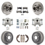 Front Rear Brake Caliper Rotor Drum Ceramic Pad Shoe & Hardware Kit (9Pc) For GMC Sonoma KC8-100768T