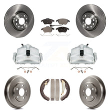 Charger l'image dans la galerie, Front Rear Brake Caliper Rotors Drum Ceramic Pads Kit (8Pc) For Volkswagen Jetta