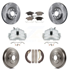 Charger l'image dans la galerie, Front Rear Brake Caliper Rotors Drum Ceramic Pads Kit (8Pc) For Volkswagen Jetta