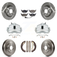 Charger l'image dans la galerie, Front Rear Brake Caliper Rotors Drum Ceramic Pads Kit (8Pc) For Volkswagen Jetta