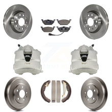 Charger l'image dans la galerie, Front Rear Brake Caliper Rotors Drum Ceramic Pads Kit (8Pc) For Volkswagen Jetta