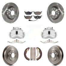 Charger l'image dans la galerie, Front Rear Brake Caliper Rotors Drum Ceramic Pads Kit (8Pc) For Volkswagen Jetta