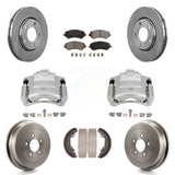 Front Rear Brake Caliper Rotor Drum Ceramic Pad Kit (8Pc) For Dodge Caravan Grand Town & KC8-100817T