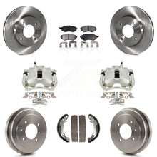 Charger l'image dans la galerie, Front Rear Brake Caliper Rotors Drums Ceramic Pads Kit (8Pc) For Hyundai Elantra