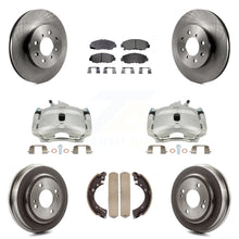 Charger l'image dans la galerie, Front Rear Brake Caliper Rotors Drum Ceramic Pad Kit (8Pc) For Honda Civic Acura