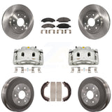 Front Rear Brake Caliper Rotors Drum Ceramic Pad Kit (8Pc) For GMC Sierra 1500 Chevrolet KC8-100849T