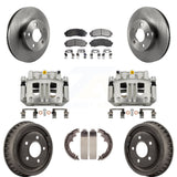 Front Rear Brake Caliper Rotors Drums Ceramic Pads Kit (8Pc) For Ford Ranger Mazda B4000 KC8-100857T