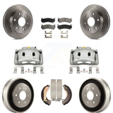 Front Rear Brake Caliper Rotors Drum Ceramic Pads Kit (8Pc) For Chevrolet Silverado 1500 KC8-100863T