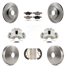 Load image into Gallery viewer, Front Rear Disc Brake Caliper Rotors Drum Ceramic Pads Kit (8Pc) For Ford Escape