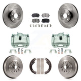 Front Rear Brake Caliper Rotor Drum Ceramic Pad Kit (8Pc) For Toyota Matrix Pontiac Vibe KC8-100870T