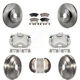 Front Rear Brake Caliper Rotors Drums Ceramic Pads Kit (8Pc) For Chevrolet Trax