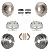 Front Rear Disc Brake Caliper Rotors Drum Ceramic Pad Kit (8Pc) For Dodge Dakota