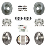 Front Rear Brake Caliper Rotors Drum Ceramic Pad Shoe Cylinder & Hardware Kit (11Pc) For KC8-100886T