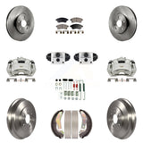 Front Rear Brake Caliper Rotors Drum Ceramic Pad Shoe Cylinder & Hardware Kit (11Pc) For KC8-100887T
