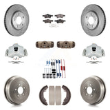 Front Rear Brake Caliper Rotor Drum Ceramic Pad Shoe Cylinder Hardware Kit For &