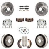 Front Rear Brake Caliper Rotors Drum Ceramic Pad Shoe Cylinder & Hardware Kit (11Pc) For KC8-100895T