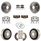 Front Rear Brake Caliper Rotors Drum Ceramic Pad Shoe Cylinder & Hardware Kit (11Pc) For KC8-100901T