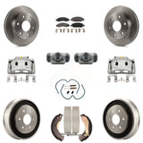 Front Rear Brake Caliper Rotors Drum Ceramic Pad Shoe Cylinder & Hardware Kit (11Pc) For KC8-100902T