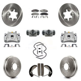 Front Rear Brake Caliper Rotors Drum Ceramic Pad Shoe Cylinder & Hardware Kit (11Pc) For KC8-100911T