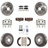 Front Rear Brake Caliper Rotors Drum Ceramic Pad Shoe Cylinder & Hardware Kit (11Pc) For KC8-100913T