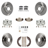 Front Rear Brake Caliper Rotor Drum Ceramic Pad Shoe Cylinder & Hardware Kit For