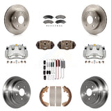 Front Rear Brake Caliper Rotors Drum Ceramic Pad Shoe Cylinder & Hardware Kit (11Pc) For KC8-100926T