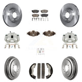 Front Rear Brake Caliper Rotor Drum Ceramic Pad Shoe Cylinder & Hardware Kit For