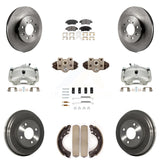 Front Rear Brake Caliper Rotor Drum Ceramic Pad Shoe Cylinder & Hardware Kit For