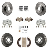 Front Rear Brake Caliper Rotor Drum Ceramic Pad Shoe Cylinder & Hardware Kit For