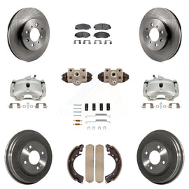 Front Rear Brake Caliper Rotor Drum Ceramic Pad Shoe Cylinder & Hardware Kit For