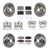 Front Rear Disc Brake Caliper Rotor & Ceramic Pad Kit (10Pc) For 2010-2013 Lexus IS250 C KC8-100955T
