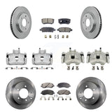 Front Rear Disc Brake Caliper Rotors And Ceramic Pads Kit (10Pc) For Mitsubishi Lancer KC8-100964T
