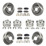 Front Rear Disc Brake Caliper Rotors And Ceramic Pads Kit (10Pc) For 2012-2013 Kia Soul KC8-100967T