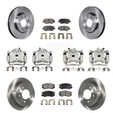 Front Rear Disc Brake Caliper Rotor & Ceramic Pad Kit (10Pc) For 2010-2011 Kia Soul 2.0L KC8-100969T