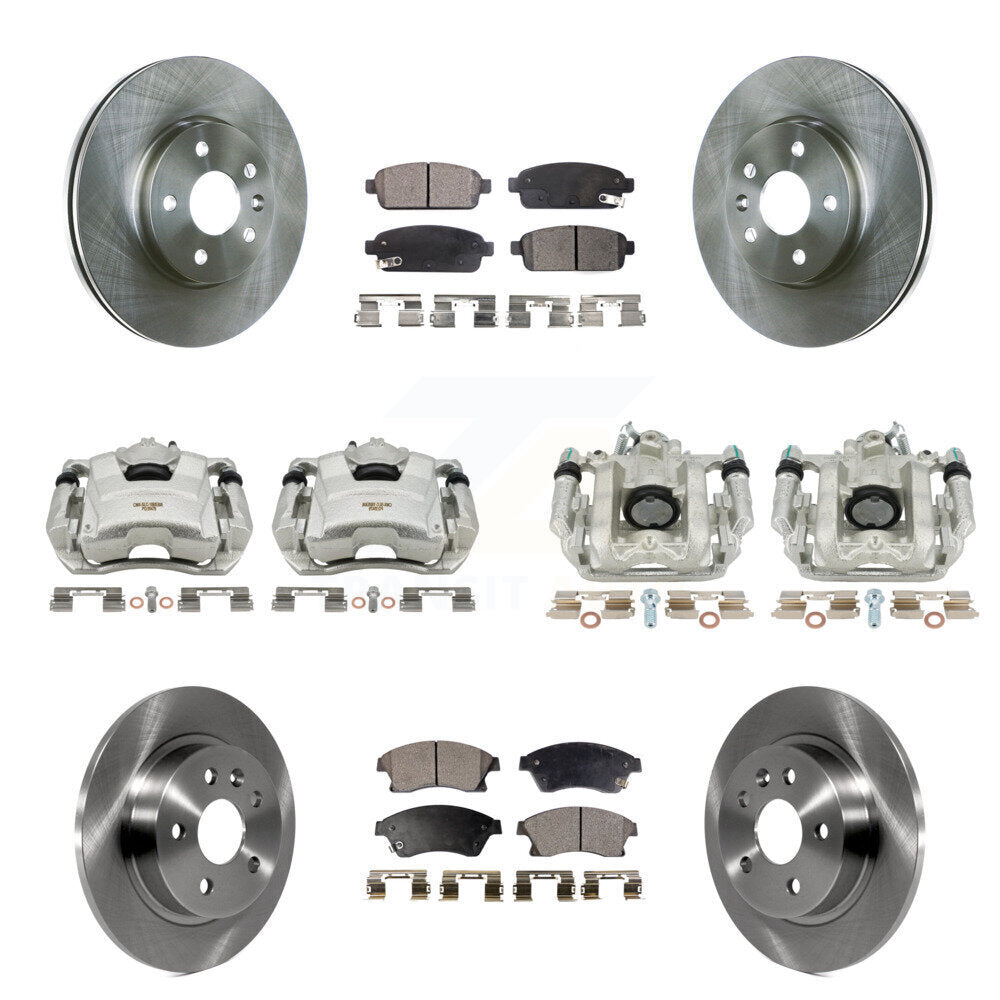 Front Rear Disc Brake Caliper Rotor & Ceramic Pad Kit (10Pc) For Chevrolet Cruze