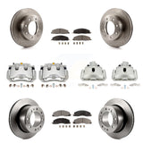 Front Rear Brake Caliper Rotors Ceramic Pad Kit (10Pc) For 12 Ram 1500 With 8 Lug Wheels KC8-100980T