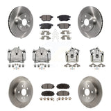 Front Rear Disc Brake Caliper Rotors And Ceramic Pad Kit (10Pc) For Toyota Prius Plug-In KC8-100988T