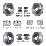 Front Rear Disc Brake Caliper Rotors And Ceramic Pads Kit (10Pc) For Toyota RAV4