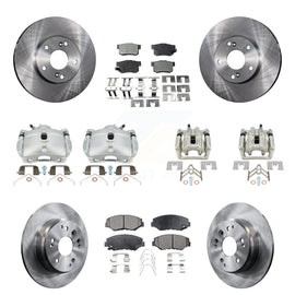 Front Rear Brake Caliper Rotors & Ceramic Pad Kit (10Pc) For 03-11 Honda Element