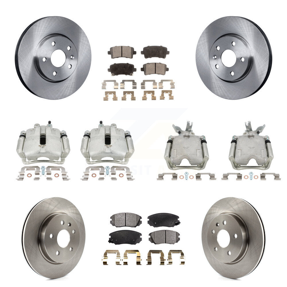 Front Rear Disc Brake Caliper Rotors Ceramic Pad Kit (10Pc) For Chevrolet Malibu