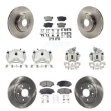 Front Rear Disc Brake Caliper Rotor And Ceramic Pad Kit (10Pc) For Honda Civic Acura ILX KC8-101045T
