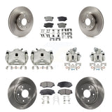 Front Rear Disc Brake Caliper Rotors And Ceramic Pads Kit (10Pc) For 2013 Acura ILX 2.0L KC8-101047T