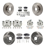 Front Rear Disc Brake Caliper Rotors And Ceramic Pads Kit (10Pc) For Honda Civic KC8-101050T