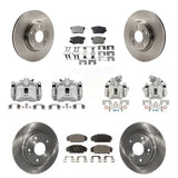 Front Rear Brake Caliper Rotor Ceramic Pad Kit (10Pc) For 06-08 Honda Civic Si with 2.0L KC8-101051T