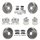 Front Rear Disc Brake Caliper Rotors And Ceramic Pads Kit (10Pc) For Honda Civic KC8-101052T