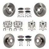 Front Rear Brake Caliper Rotor Ceramic Pad Kit (10Pc) For INFINITI G37 QX50 EX37 G25 M35 KC8-101059T