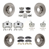 Front Rear Disc Brake Caliper Rotors And Ceramic Pad Kit (10Pc) For Kia Spectra Spectra5 KC8-101079T