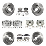 Front Rear Disc Brake Caliper Rotors And Ceramic Pads Kit (10Pc) For Acura MDX ZDX KC8-101090T